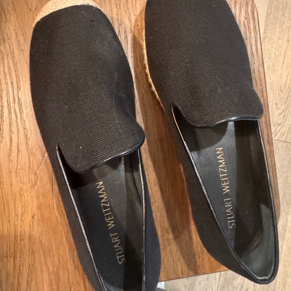 Stuart Weitzman Black and Tan Espadrilles